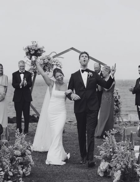 Bride and Groom Celebrate wedding