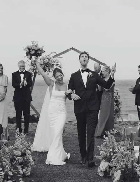 Bride and Groom Celebrate wedding